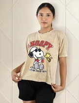 Comprar Polo Topsportfitnes Corto Ovsize Snoopy Beige Pack 2 Unid
