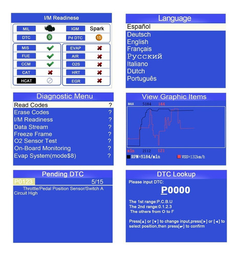 Escáner Universal Lector 850 Konnwei Obd2