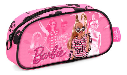 Estojo Escolar Barbie De Óculos Rosa - Luxcel 11x22x5,5 Cm