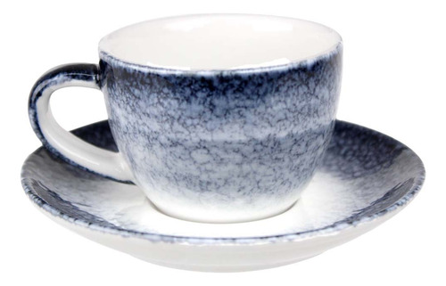 6 Tazas Con Platos De Porcelana Espresso 100 Ml Coup Vencort Color Azul