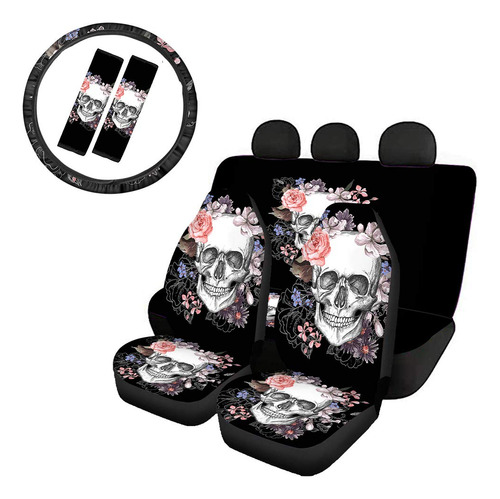 Juego Completo Funda Asiento Coche Diseño Calavera