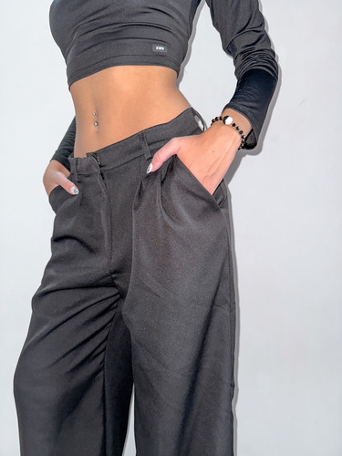 Pantalon Palazzo Sastrero Dama Pinza Invierno 2025