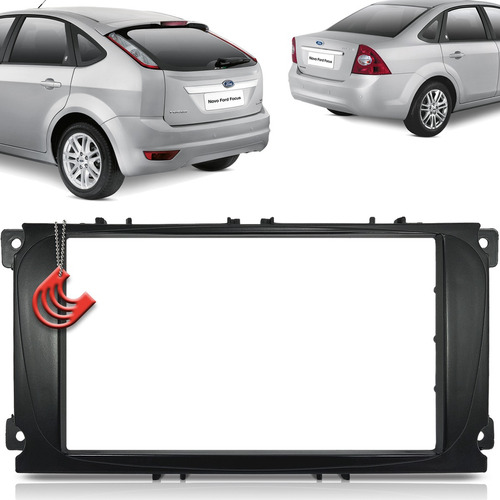 Moldura De Painel 2 Din Dvd Mp5 Focus 2009 Até 2013 Preto