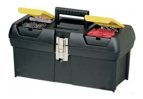 Caja de herramientas Stanley 16-013 de plástico 206mm x 403mm x 181mm negra y amarilla
