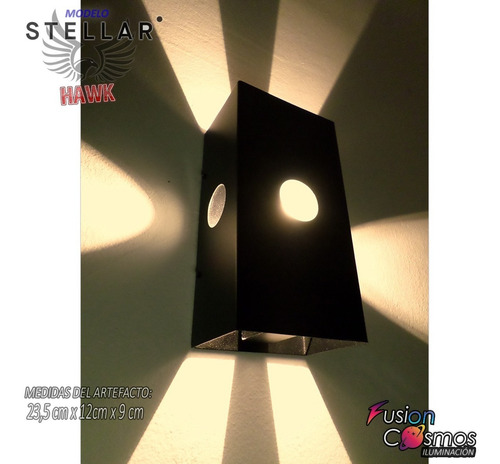 Imagen 2 de 7 de Lámpara Pared Aplique Luz 6 Rayos P/ Led Ideal Resto Bar Pub