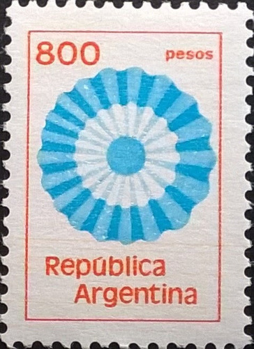 Argentina, Sello Gj 1871 Escarapela 800p Tiz 80 Mint L11640