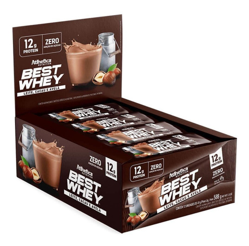 Best Whey Bar 12 Unidades Leite, Cacau E Avelã