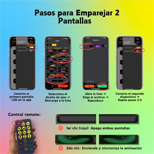 Ojos Led Para Camión Letrero Led Programable (2pzas 12x59cm)