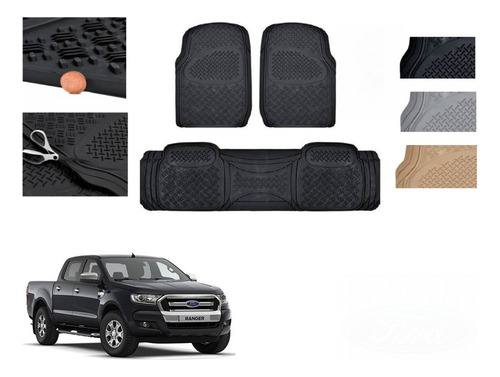 Kit Tapetes Uso Rudo Ford Ranger 2019 Rubber Black Original