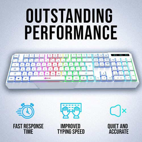 Teclado Inalámbrico Para Juegos Klim Chroma Rgb Con Barra Re
