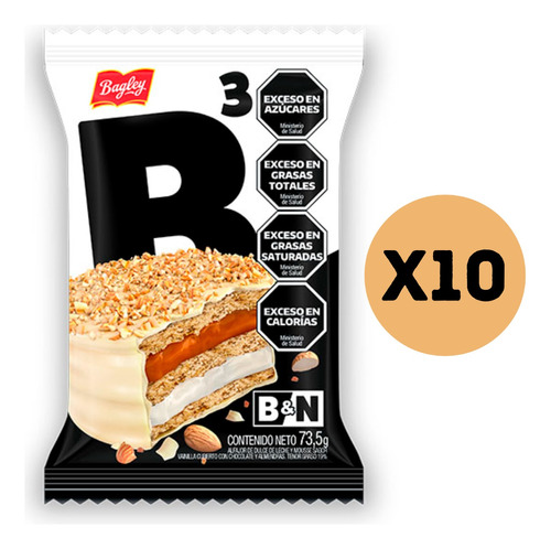 Alfajor Bagley Blanco Triple X10 Unidades -golosinas Del Sur