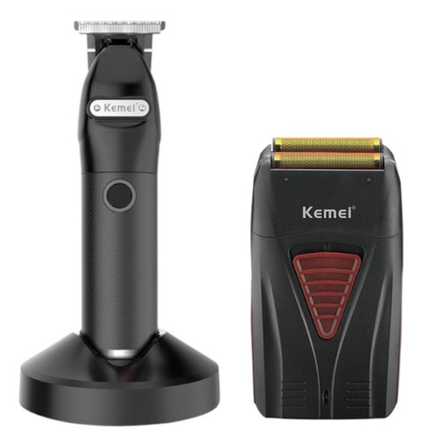 Combo Shever Maquina Rasuradora + Trimmer Patillera Kemei
