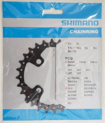 Coroa Shimano 28 Dentes Deore Slx M675 Bcd 64 10 Velocidades
