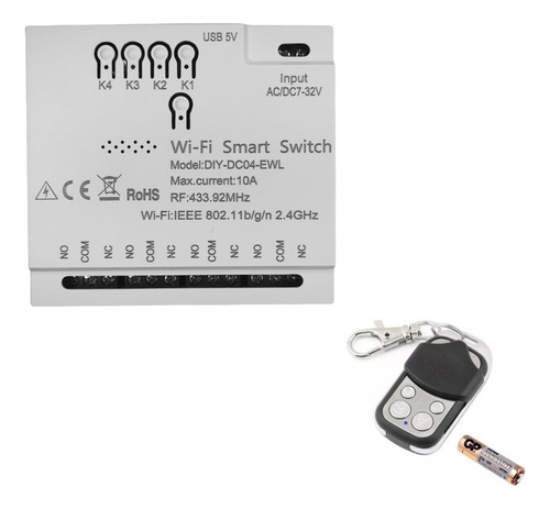 . Sonoff 4 Canales Wifi 5 V 12 V 24 V Ac/dc + Control Rf 433