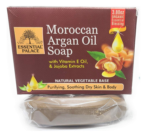 Jabón De Aceite De Argán Marroquí Con Vitamina E Y Jojoba -
