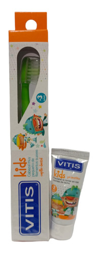 Cepillo Dental Vitis Kids + Gel Dentrifico 8 Cc +3 Años