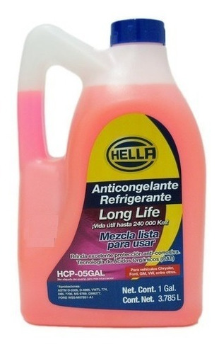 Refrigerante Hella Rosa Larga Vida Para Wv Audi Seat Toyota