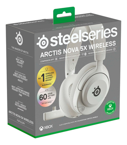 Fone Steelseries Arctis Nova 5x White Wireless Xbox - 61677 Cor Branco