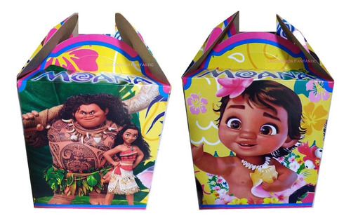 Princesa Moana Mau Paq 10 Dulceros Cajitas Bolo Feliz Disney