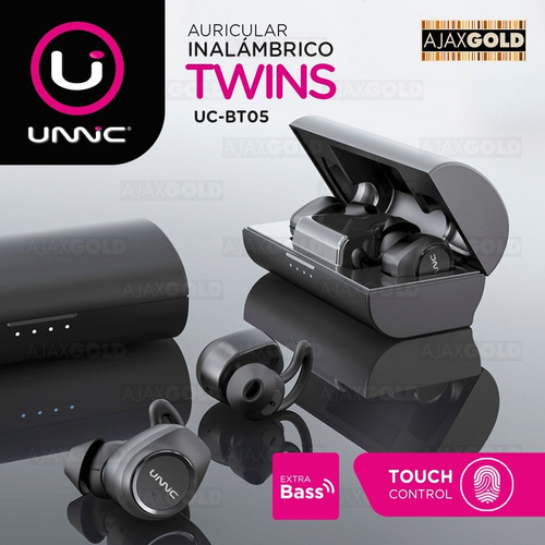 Imagen 3 de 10 de Auricular Bluetooth 5.0 Deportivo Inalámbrico In Ear Touch Color Negro