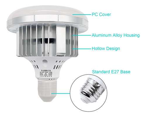 Bombilla Led De 85 W, 3200k-5500k, Bombilla De Fotografía