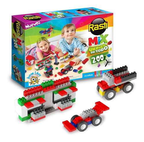 Imagen 5 de 5 de Bloques para armar Rasti Mix 01-1058 200 piezas en caja