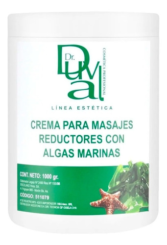 Crema Masajes Reductores Con Algas Marina - Dr Duval 1kg