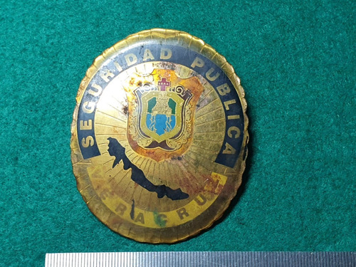 Placa Antigua De  Policia De Veracruz Placa Vintage