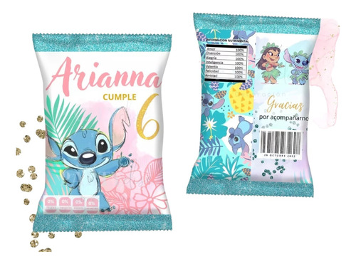 Bolsas De Papas Personalizadas (chip Bags) Stitch 10pz