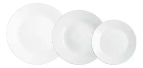 Juego Platos 12 Piezas Vidrio Templado Luminarc Blanco  