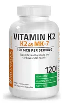 Comprar Vitamina K2 Mk7 Bronson Frasco con 120 Capsulas Sin Sabor para Huesos fuertes y corazón saludable: la vitamina K2D3 no solo promueve la absorción adecuada del calcio con D3.