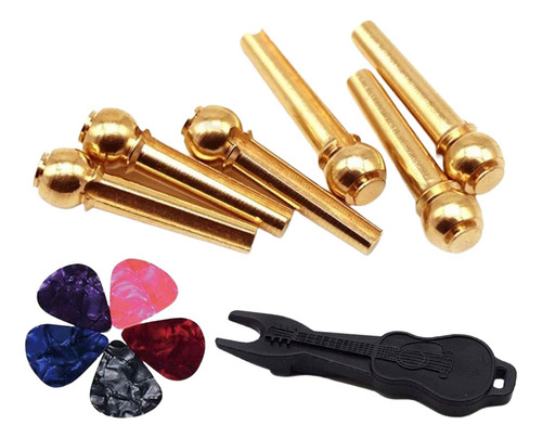 Clavijas De Puente Para Guitarra Acústica, 12 Uds., Con