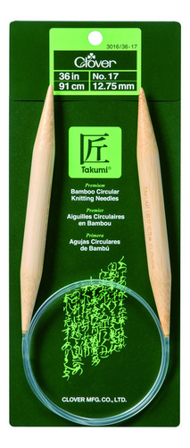 Clover Agujas De Tejer Circulares De Bambú De 36 Pulgadas/. Color Multicolor