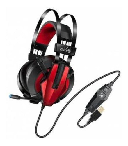 Auriculares Gamer Genius Gx Hs-g710v Usb 7.1 Vibración Pc Color Negro Color de la luz Blanco