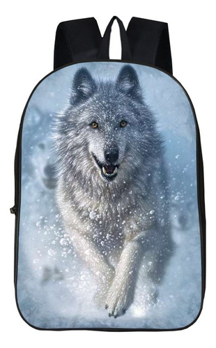 Mochila Escolar Con Estampado 3d Animal Wolf, Mochila De Dib