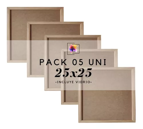 Marcos De Foto (madera), Pack 05uds, 25x25, Color Natural