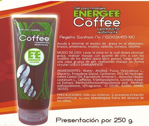 Gel Liporeductor Reafirmante De Cafe Complejos Botánicos