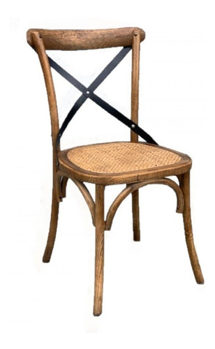 Silla Comedor Cruz Madera Roble Rattán De Emuebles Cantidad de sillas por set 1 Color del asiento Natural Diseño de la tela Ratán Sintético