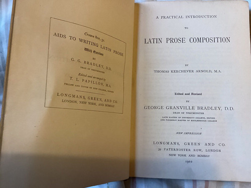 Latin Prose Composition Thomas Kerchever Arnold 1912 