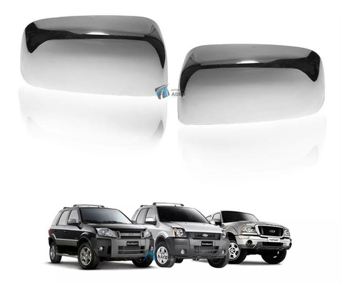 Kit X 2 Cubre Cacha De Espejo Cromada Ford Ecosport 2003 A 2012 Ranger 2004 2005 2006 2007 2008