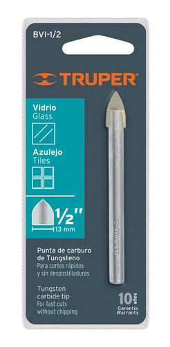 Broca 1/2' 13mm Para Vidrio Loseta Y Azulejo Truper 11705