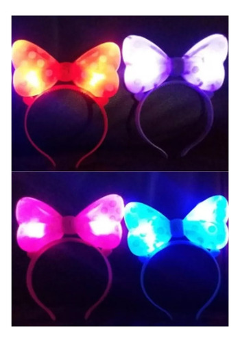 12 Diademas Led Mimi, Minnie Lumino Boda Fiesta Xv Aos