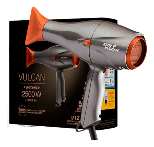 Secador De Cabelo Taiff Vulcan 2500w Grafite - 220v
