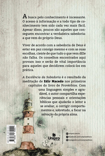 A Excelência da Sabedoria: Conselhos que geram paz e segurança, de Macedo, Edir. Editorial Unipro Editora Ltda,Unipro Editora, capa mole em português, 2022