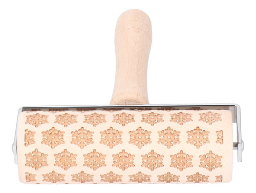 Barra De Masa Grabada En Relieve De Madera Con Rodillo Navid