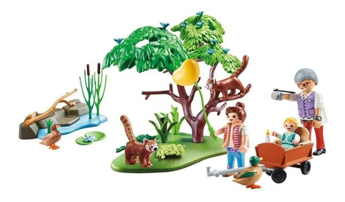 Imagen 4 de 8 de Playmobil Recinto Exterior De Pandas Rojos 70344 Family Fun