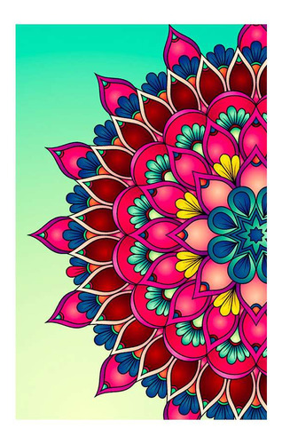 Vinilo 40x60cm Mandala Lila Violeta Color Rosas Dibujo P2