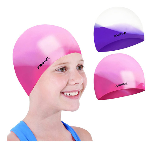 Gorro Natacion Para Niño 2 Resistente Agua Niña Ajuste