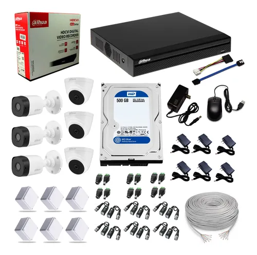 Cctv Kit Dahua Xvr 8ch + 6 Camaras 1080p Full Hd + D 500gb