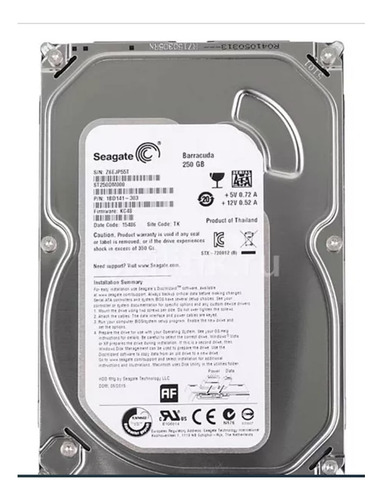 Disco Duro Seagate Barracuda 250 Gb Sata  